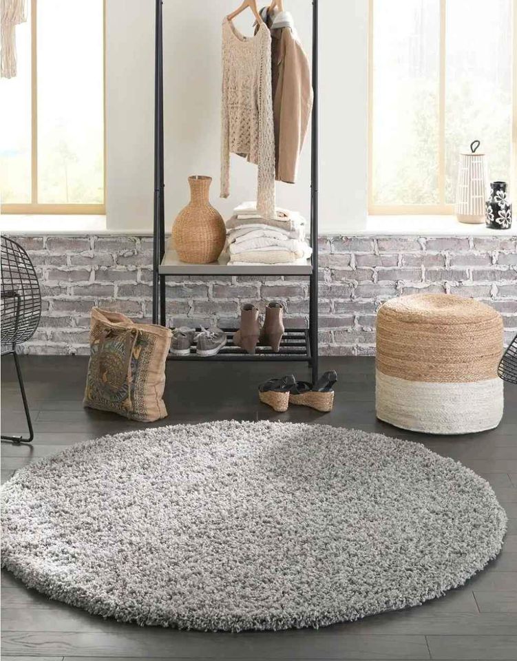 Grey Shag Rug 8x8 Round Grey Area Rug