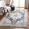 Medallion Distressed  Blue Area rug 9x12 Contemporary Area Rug