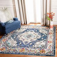 Medallion Distressed  Blue Area rug 9x12 Contemporary Area Rug