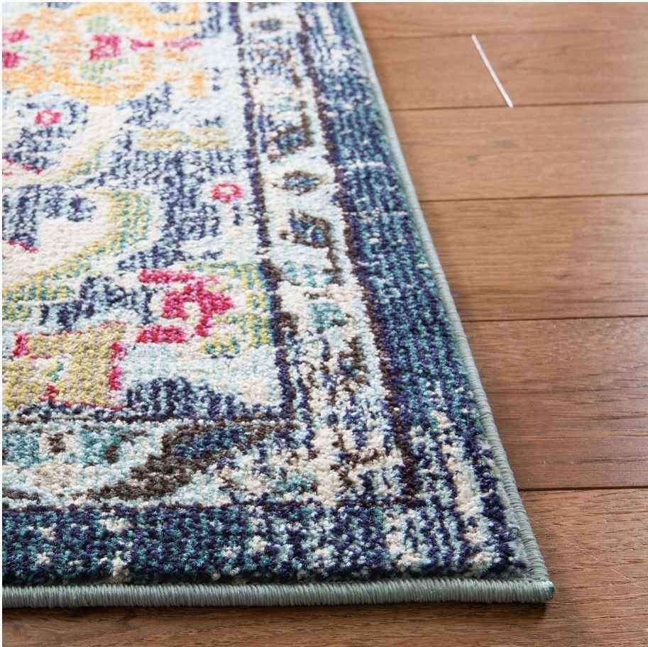 Medallion Distressed  Blue Area rug 9x12 Contemporary Area Rug