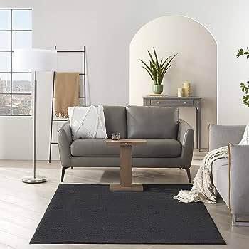 Black Carpet New Area Rug- Lowpile | 8' x 10'