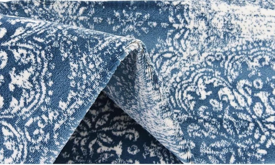 Blue Ivory Are Rug 6x9 Carpet