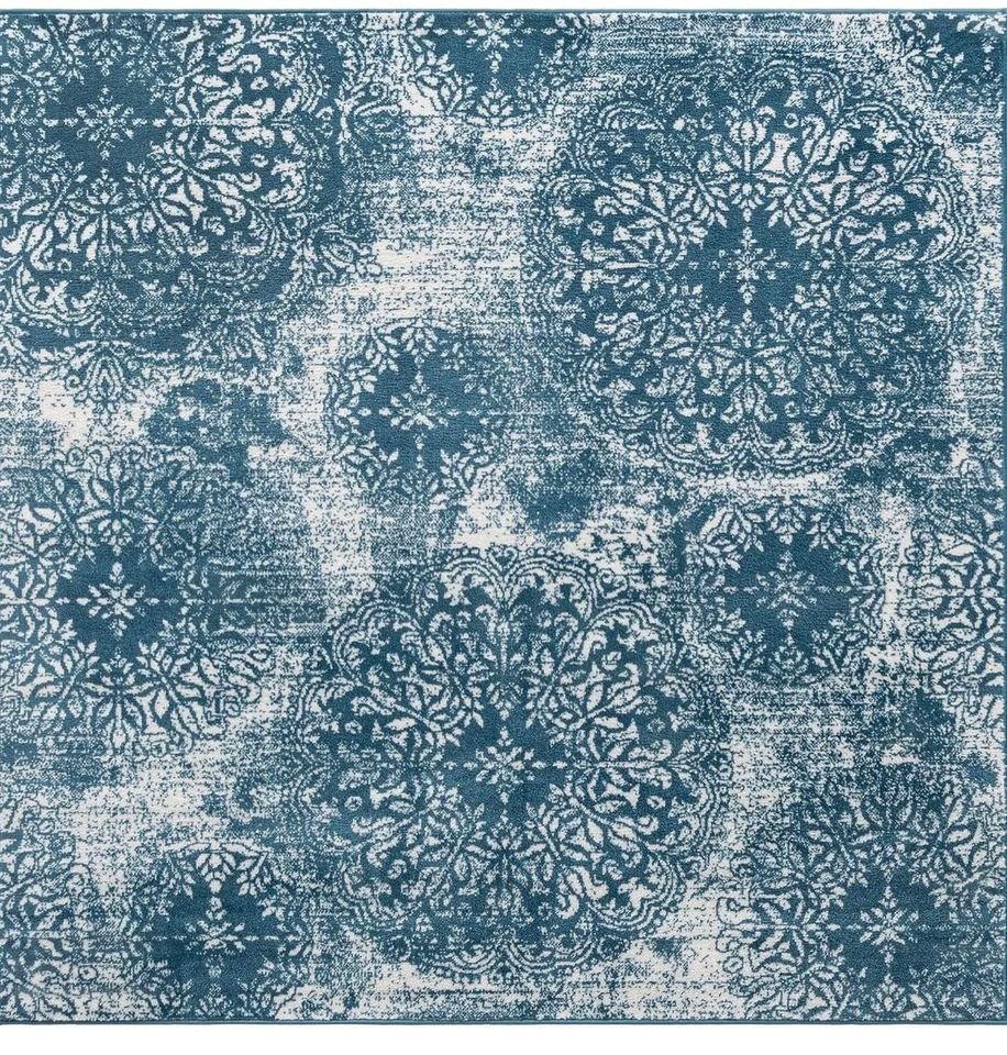 Blue Ivory Are Rug 6x9 Carpet