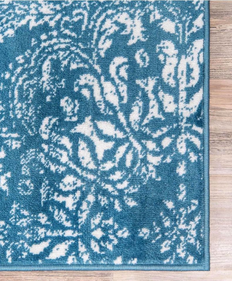 Blue Ivory Are Rug 6x9 Carpet