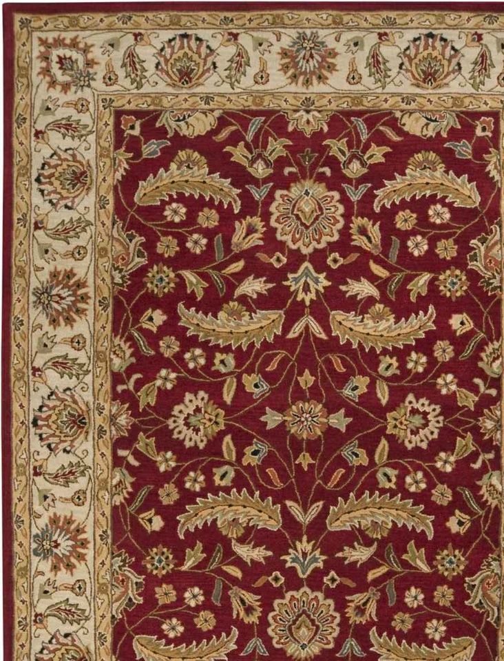 Ceaser Vintage Area rug 5x8 Dark Red Burnt Orange Wool Rug