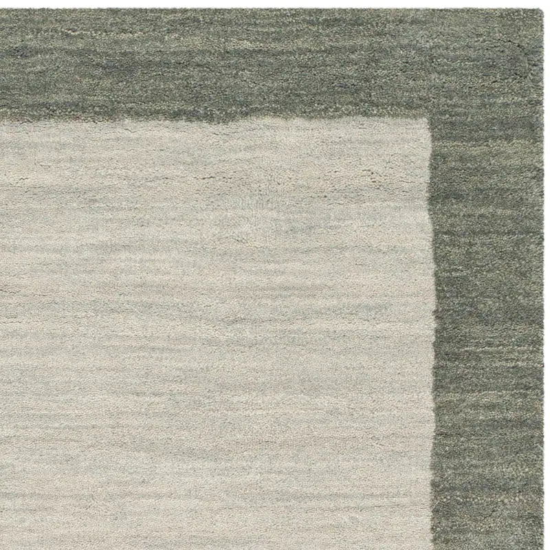 Hand-loomed Himalaya Border Wool Area-Rug 6x9 ft Beige And Grey Rug