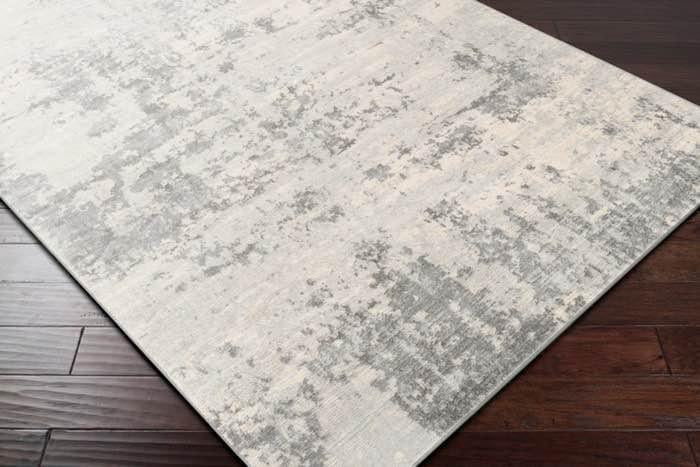 Abstract Ivory Grey Rug 8x10 Carpet