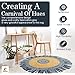 Ivory Blue Denim Tassel Round Jute Rug | 7' x 7'