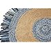 Ivory Blue Denim Tassel Round Jute Rug | 7' x 7'