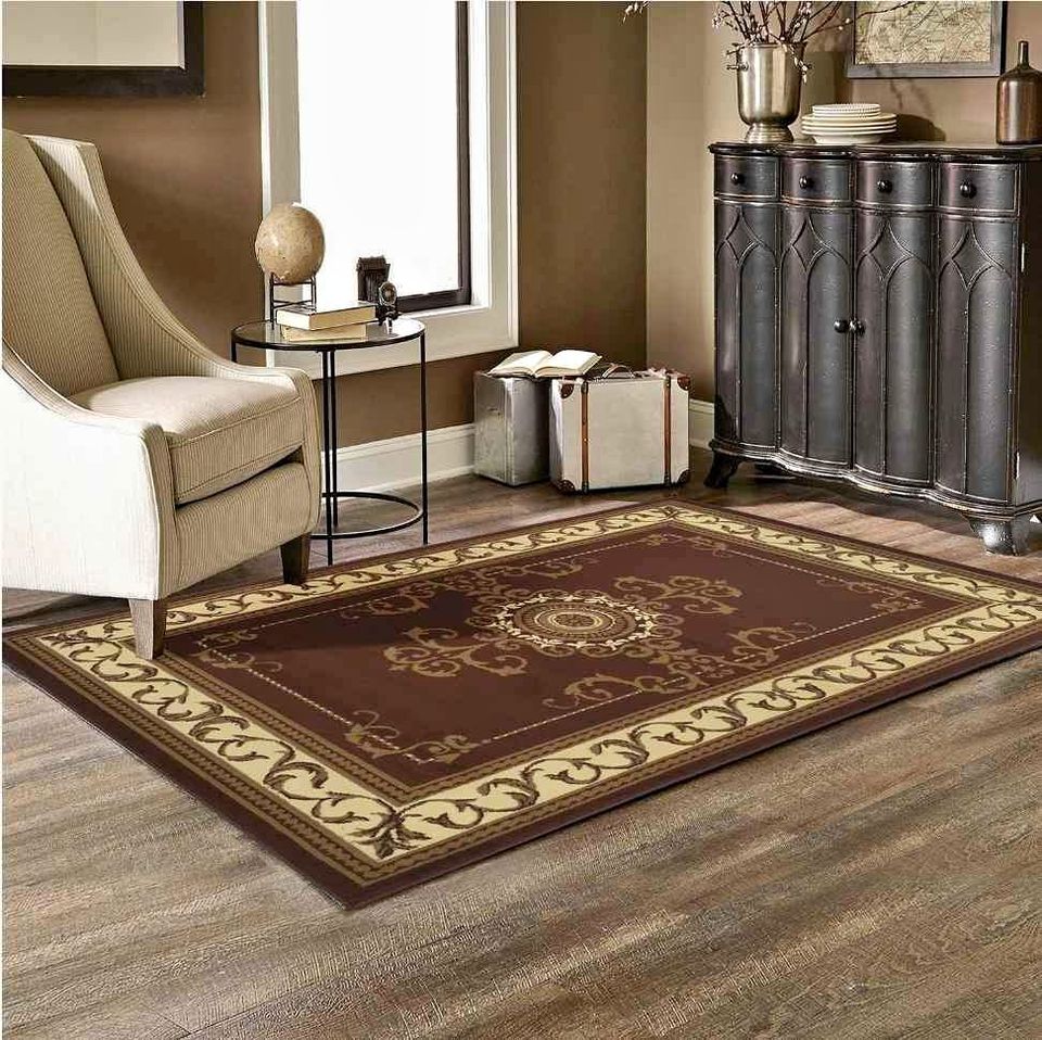 Kesington coffee Rug 8x10 Brown Toffee Cream Area Rug