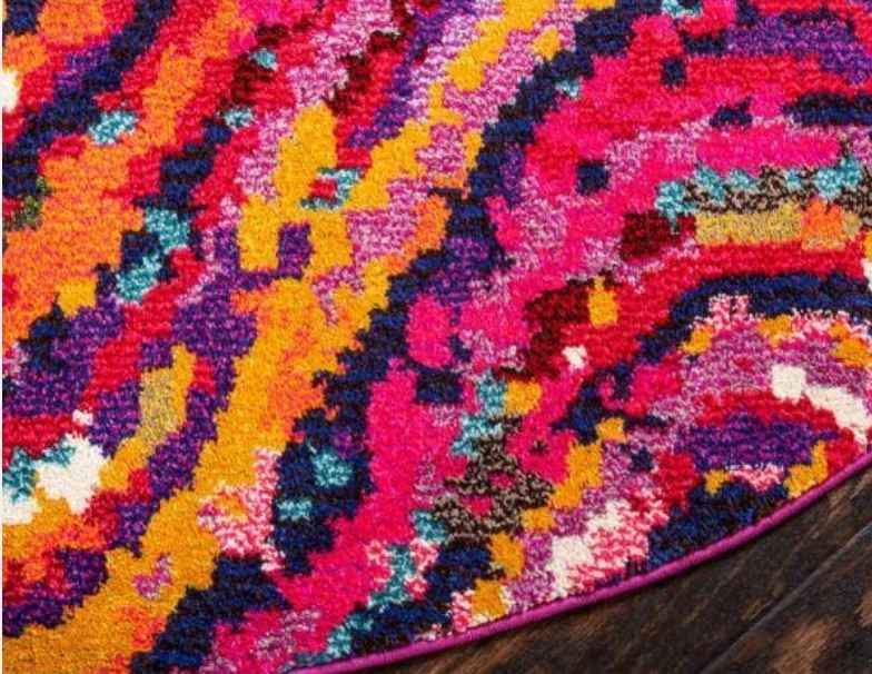 Multicolor Round Area Rug | 8' x 8' Area Rug