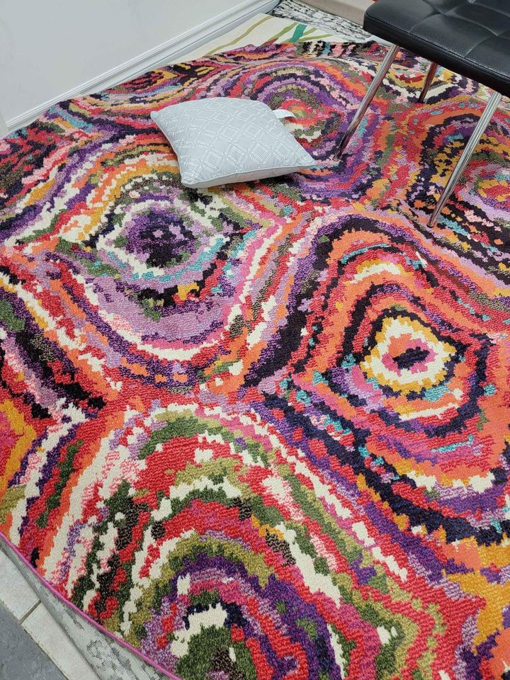 Multicolor Round Area Rug | 8' x 8' Area Rug