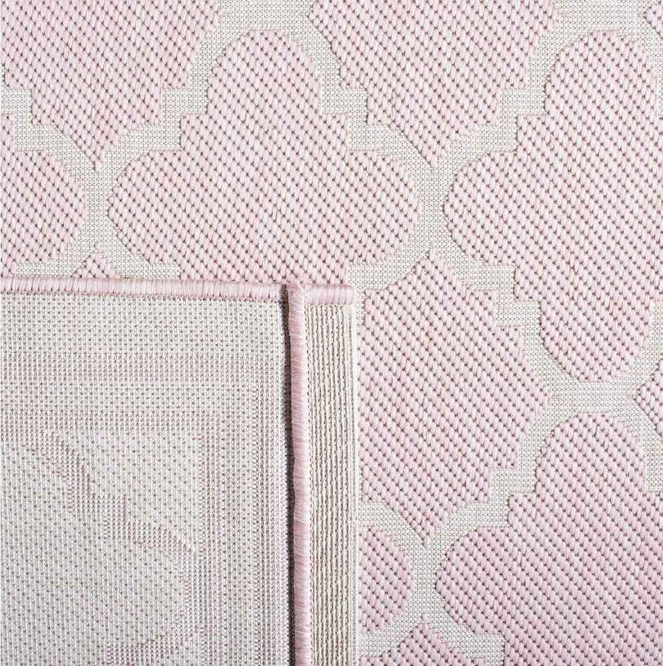 Lattice Outdoor Carpet 8x10 Pink Ivory Area Rug