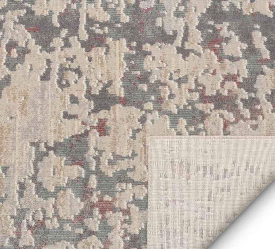 Premium Polyester Rug 7'6x9'7ft  Beige Grey Cream Polyester Area Rug