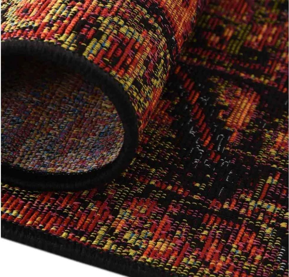 Red Orange Blue Multi Indoor Outdoor Area Rug | 8' x 10'