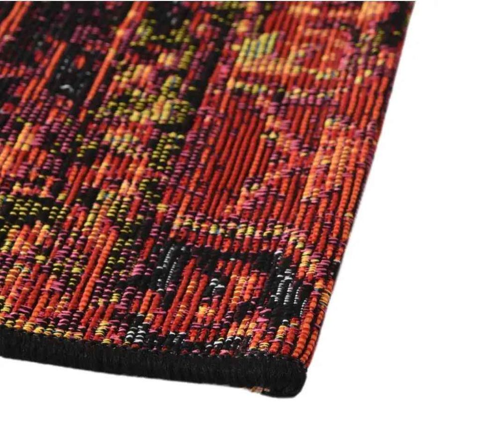 Red Orange Blue Multi Indoor Outdoor Area Rug | 8' x 10'