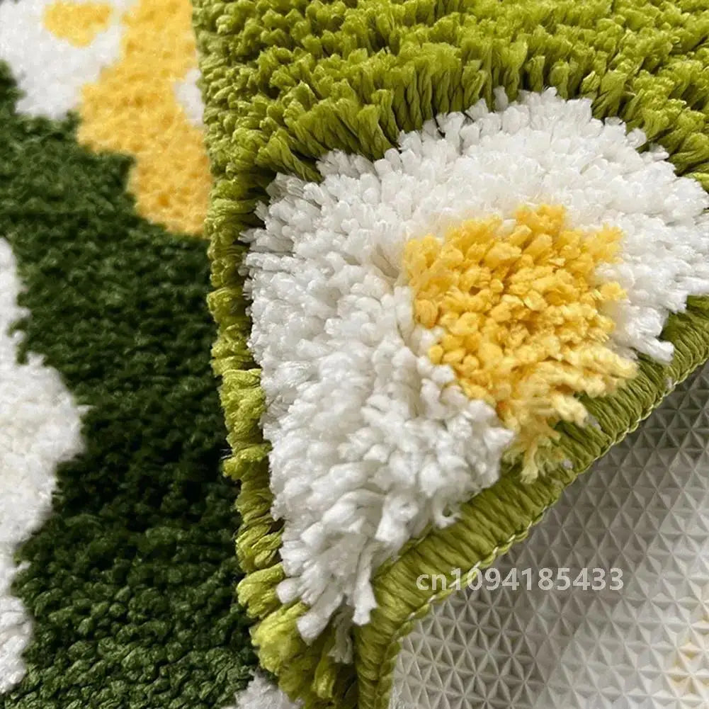 Anti-slip Mat Cozy Moss Bathroom Floor Moss Cartoon Flower Rug