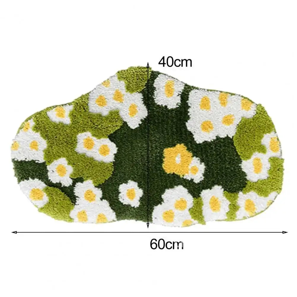 Anti-slip Mat Cozy Moss Bathroom Floor Moss Cartoon Flower Rug