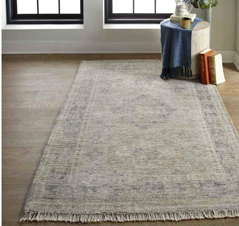 Sand Cream Viscose Persian Area Rug 5'0 x 8'0 ft Ivory beige Neutral