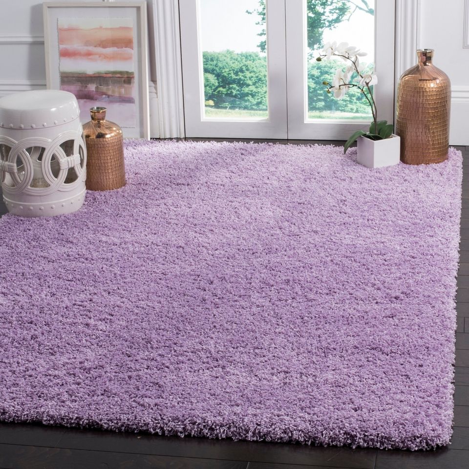 Solo Lilac Shag Rug 10 x 13ft Luxurious Fluffy Carpet