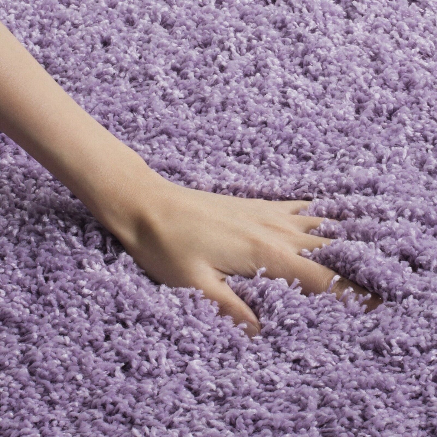 Solo Lilac Shag Rug 10 x 13ft Luxurious Fluffy Carpet