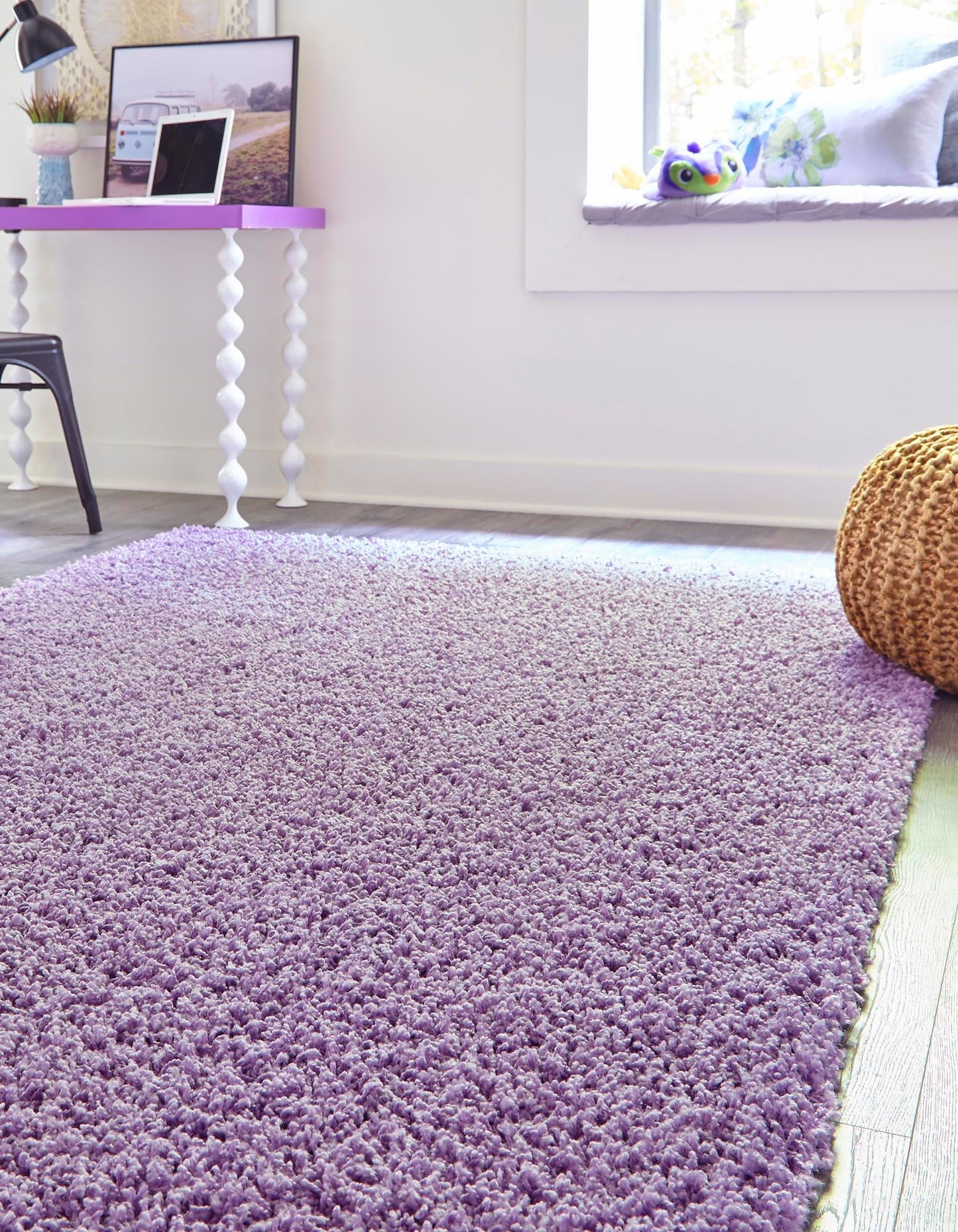 Solo Lilac Shag Rug 10 x 13ft Luxurious Fluffy Carpet