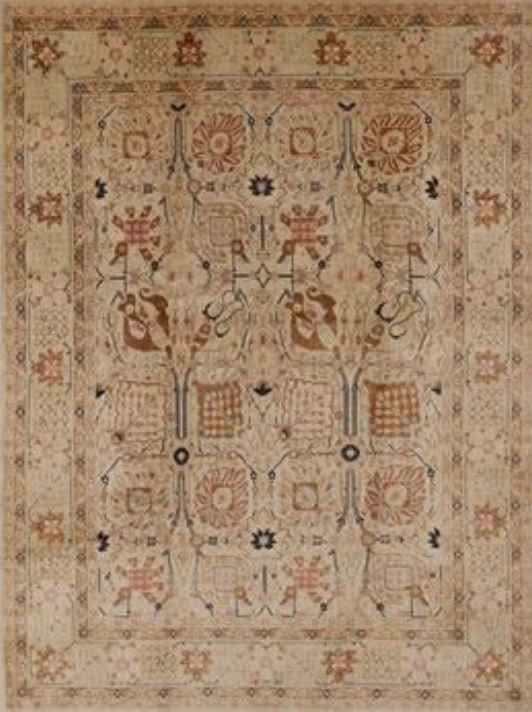 Brand New 8x10 Traditional Tan, Red, Multi Smooth Loloi Area Rug