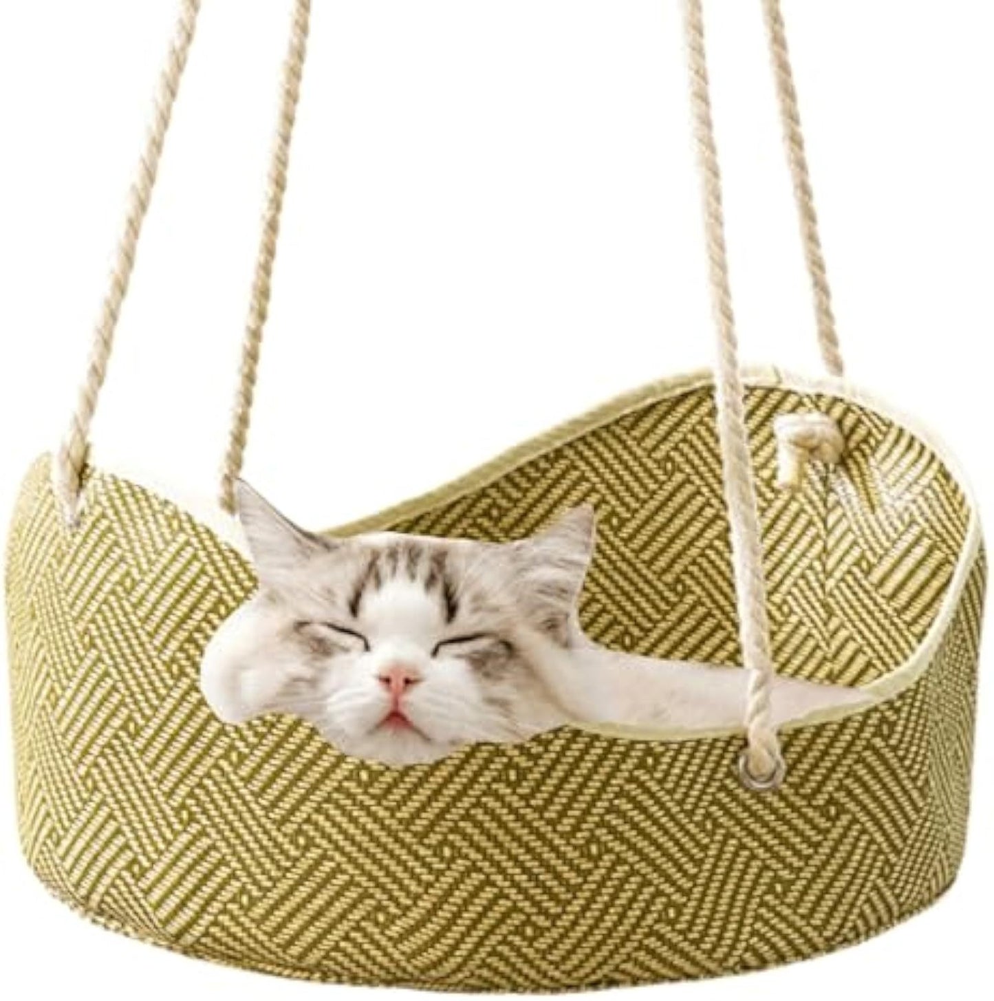 Cat Hammock Rattan Crafted Cage with Metal Hooks