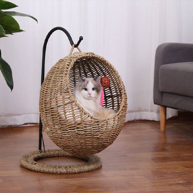 Pet Cat Litter Round Semi-enclosed Opening Cat Hanging Basket Dog Pen