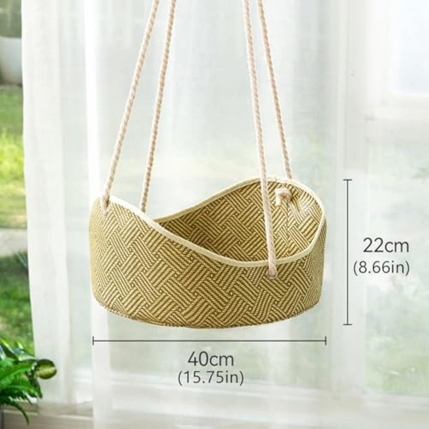 Cat Hammock Rattan Crafted Cage with Metal Hooks