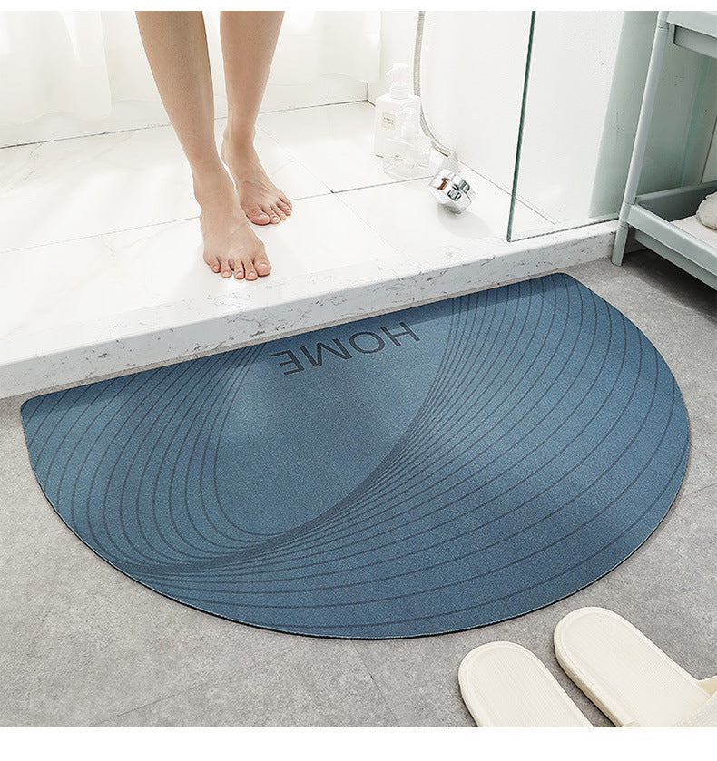 Semi-Circle Polyester Nonslip Floor Mat