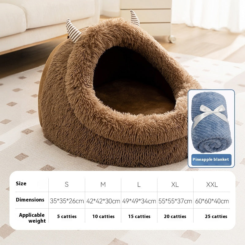 Autumn & Winter Warm Thickened Plush Dog Bed Pet Cozy Comfort Zone