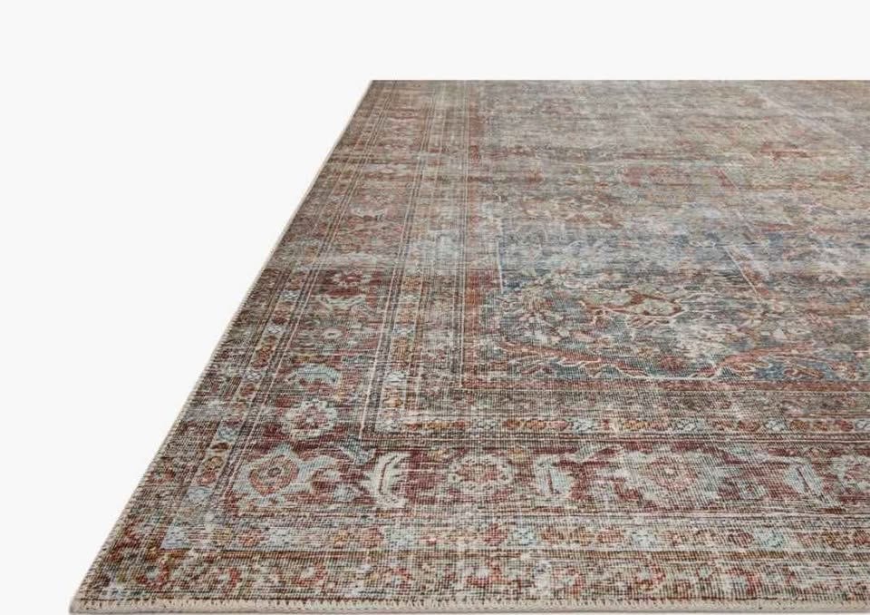 10x14 Lagoon Brick Distressed Multi Loloi Polyester Area Rug