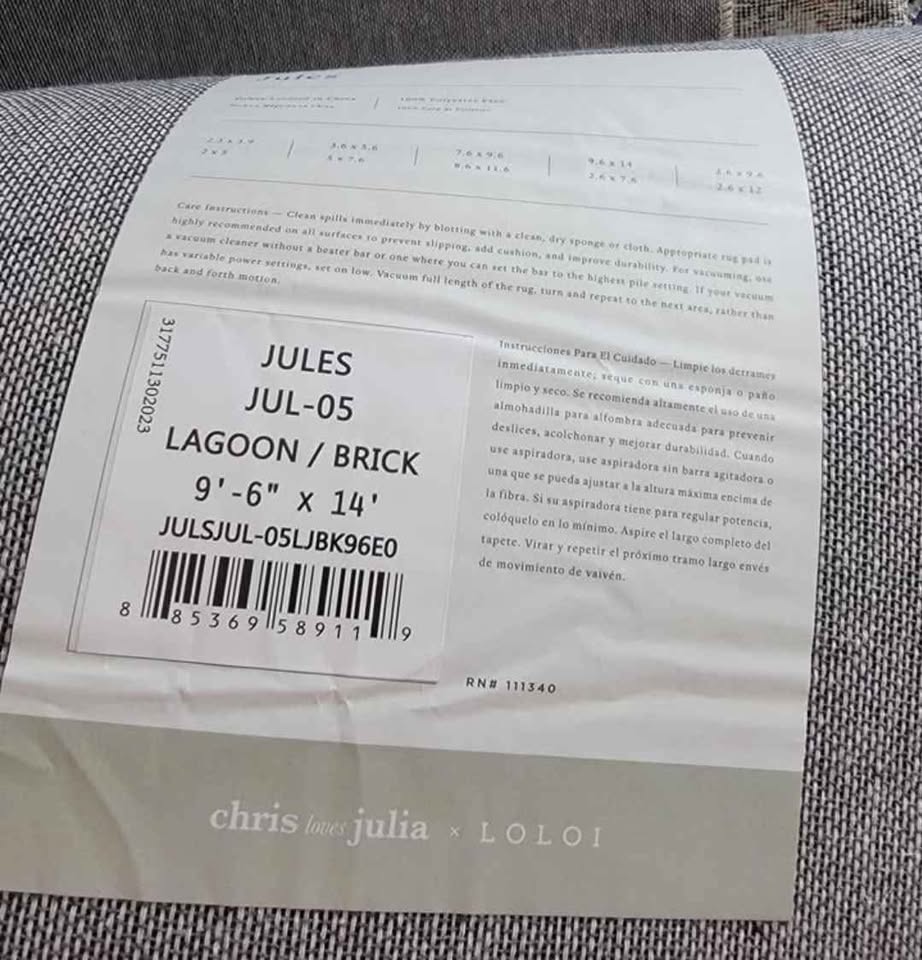 10x14 Lagoon Brick Distressed Multi Loloi Polyester Area Rug