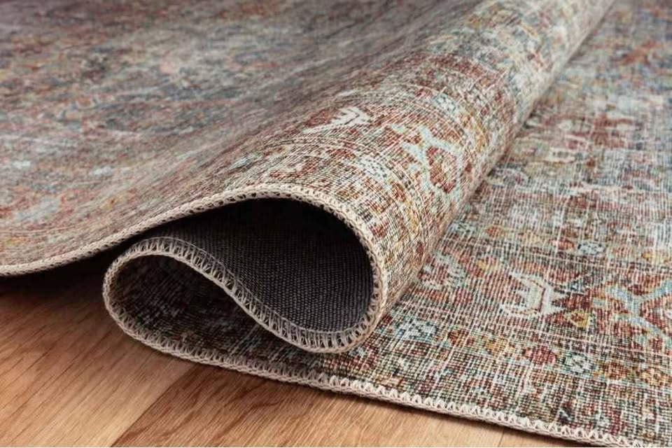 10x14 Lagoon Brick Distressed Multi Loloi Polyester Area Rug