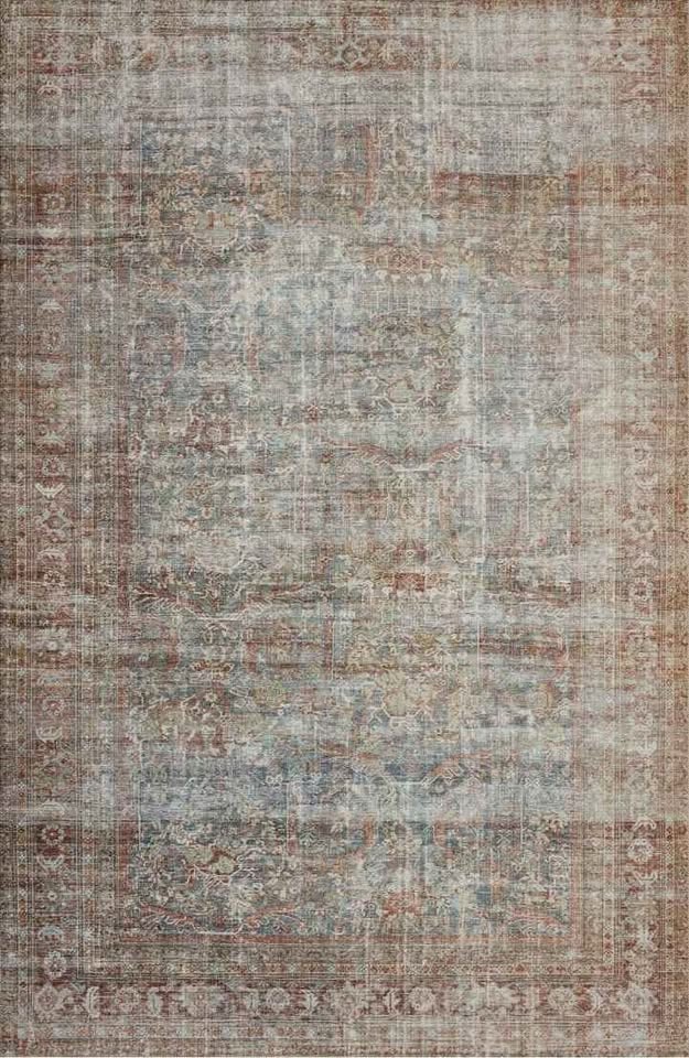 10x14 Lagoon Brick Distressed Multi Loloi Polyester Area Rug