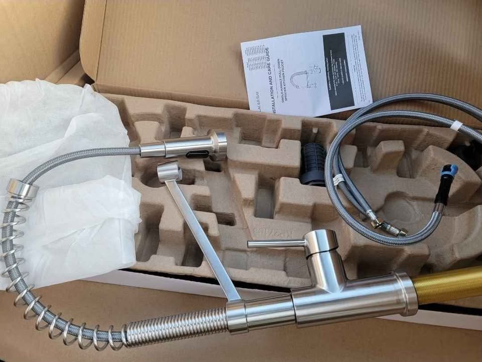 33" Drop-In Single Bowl Stainless Steel Kitchen Sink + Pull Down Faucet