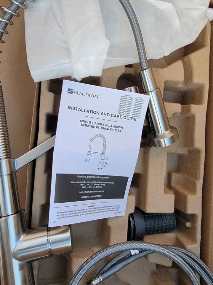 33" Drop-In Single Bowl Stainless Steel Kitchen Sink + Pull Down Faucet